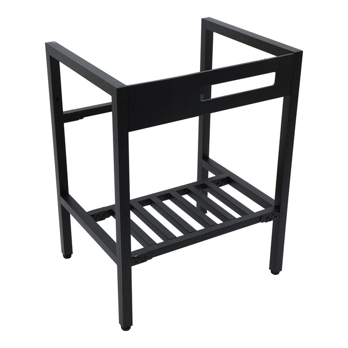 Console Sink With 304 Legs, 24" X 16.75", Wall Mounted Design - White / Black