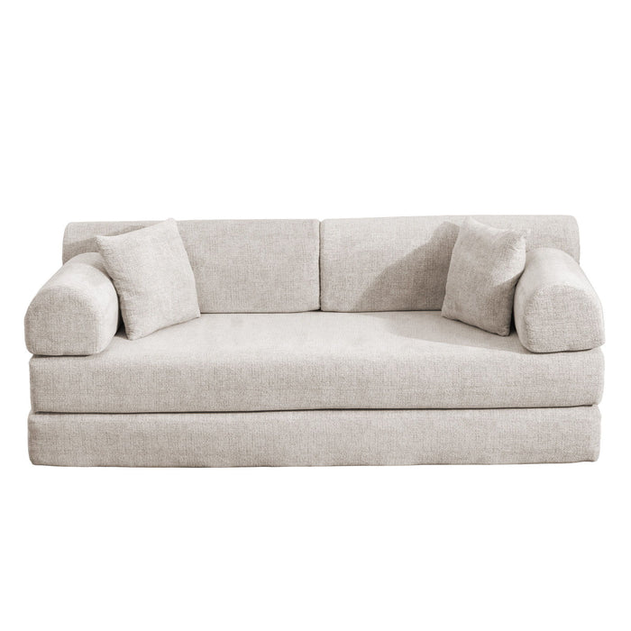 Modern 2 Tone Fabric Convertible Sleeper Sofa Bed