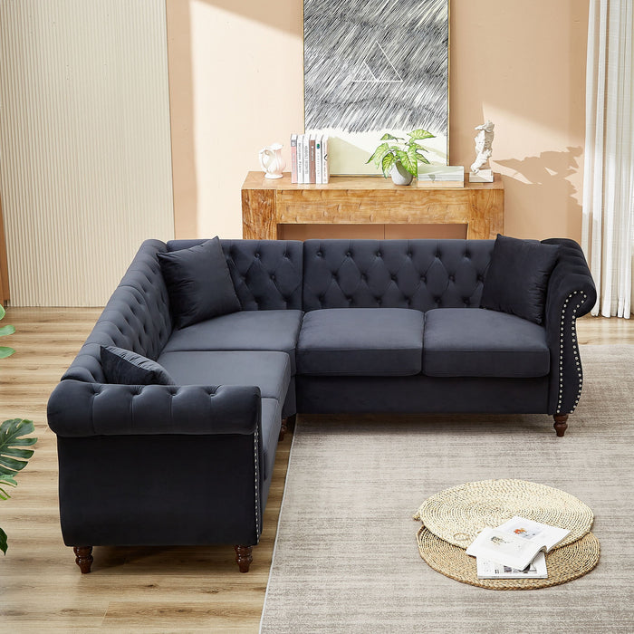 Streamline Modern L-Shaped Corner Sofa