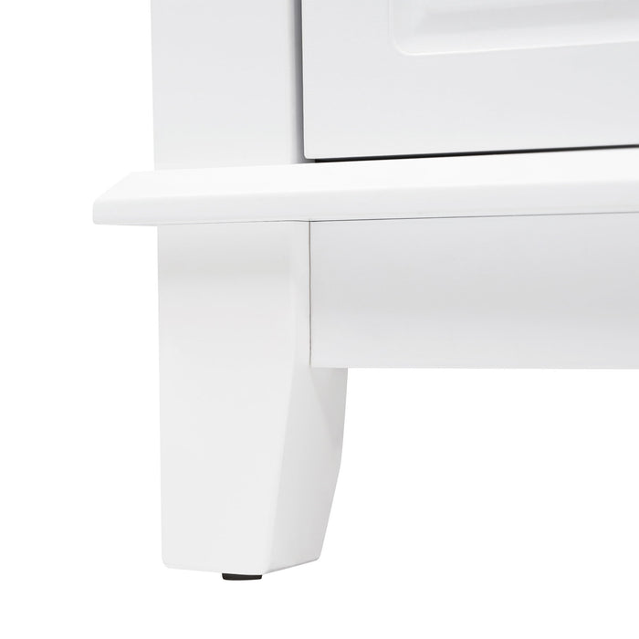 Bathroom Vanity Cabinet Only, 6 Soft Close Drawers & Double Doors With 2 Tier Shelves - White