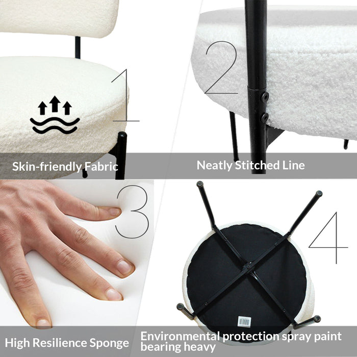 Extendable Dining Table Set With Curved Backrest Upholstered Chairs