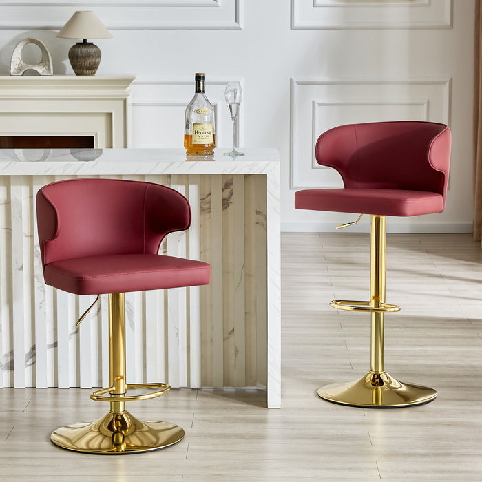 Adjustable Swivel Bar Chair With High Back Support