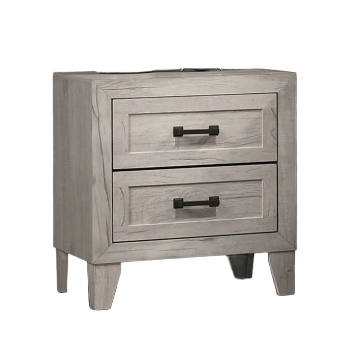 Nightstand, Bedside Table - White Washed