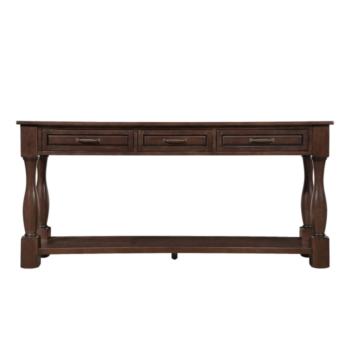 Console Table With 3 Drawers And 1 Bottom Shelf For Entryway - Espresso