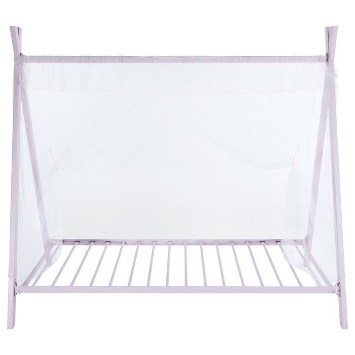 Twin Tent Bed With Whimsical Frame And Adjustable Support - Pink