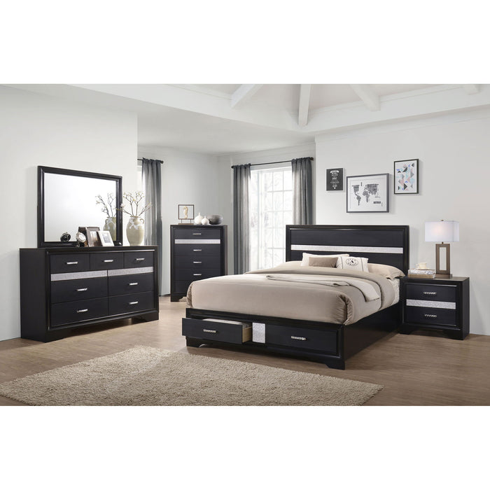 Eastern - King Storage Platform Bed 2 Drawer - Black