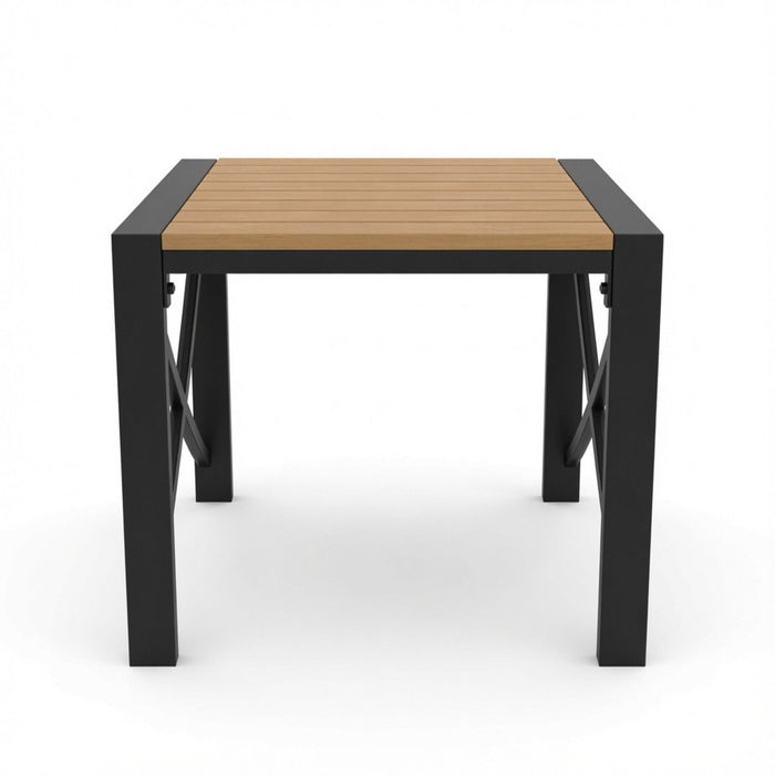 Square Outdoor Patio End Table - Black