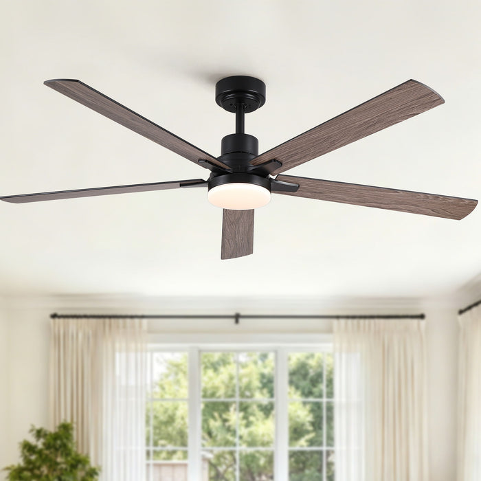 Ceiling Fan With Lights And Remot With Quiet DC Motor, 6 Speeds, Reversible Blades - Black
