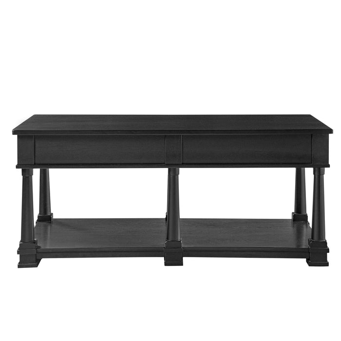 Coffee Table With 2 Storage Drawers & Lower Open Shelf