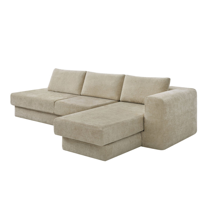 L-Shaped Modular Sofa With Double Layer Cushion