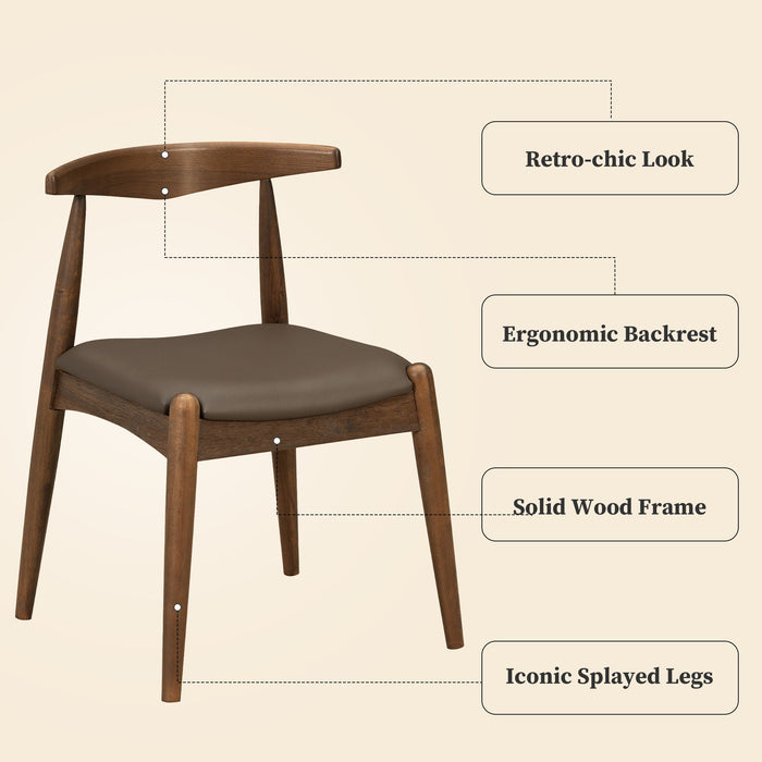 5 Piece Dining Set With 1 Table And 4 Upholstered Chairs - Brown / Walnut