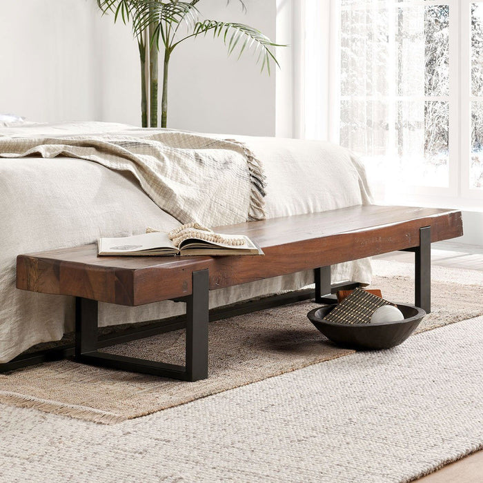 Duarte - Solid Wood Bench - Reclaimed Brown
