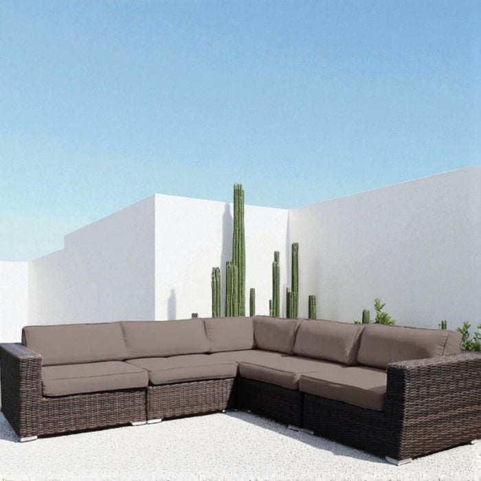 Ana - Outdoor Sectional Sofa With Cushions - Brown