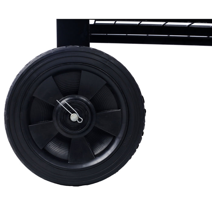 Elevated Mobile Raised Ergonomic Metal Planter Garden Bed With Wheels Powder Coated Steel - Black