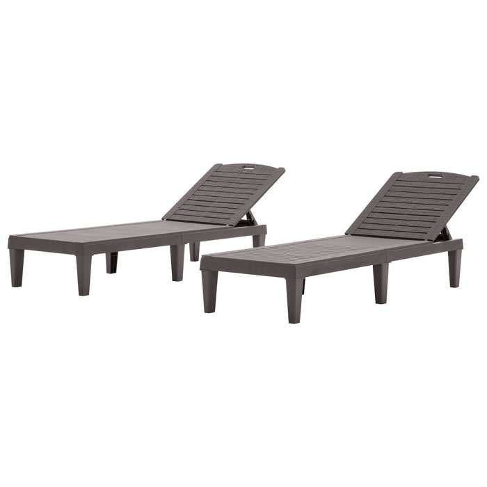 2 Piece Outdoor Chaise Lounges With Adjustable Backrest