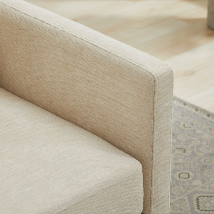 Modern Square Upholstered Swivel Accent Chair With Metal Base