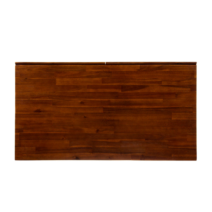 Industrial Style Storage Desk With Acacia Wood Top And Metal Legs - Oak