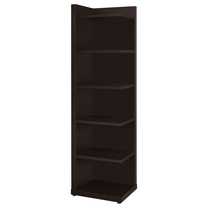 6 Tier Corner Bookcase - Cappuccino