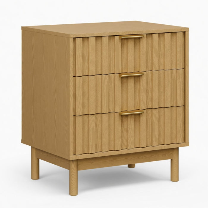 Fluted 3 Drawer Dresser