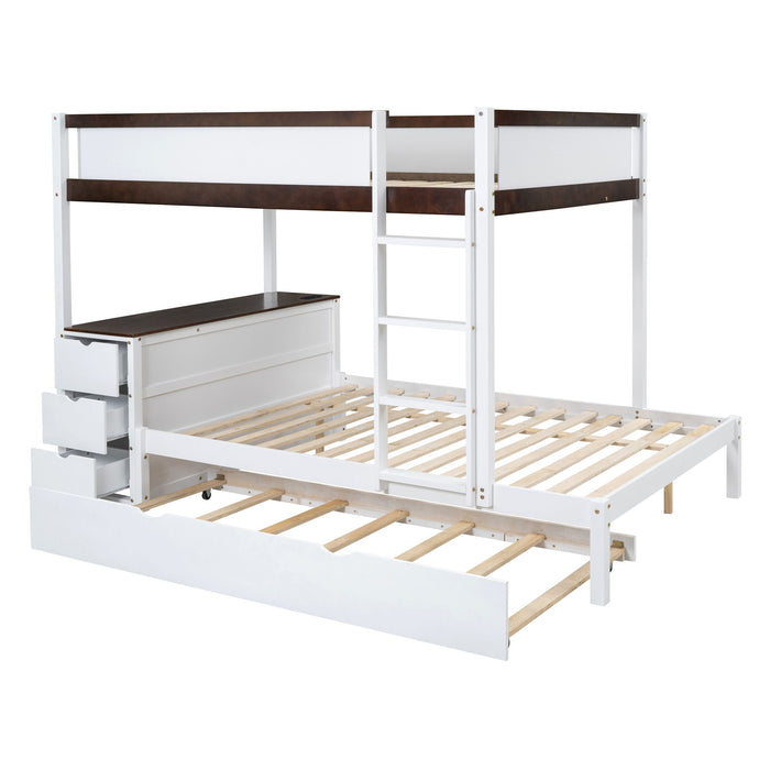 Bunk Bed With Twin Size Trundle, Storage And Desk