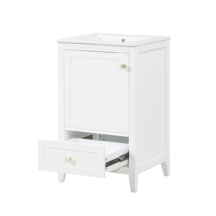 Bathroom Vanity With Sink, Soft Closing Cabinet Door, Storage Rack And Drawer