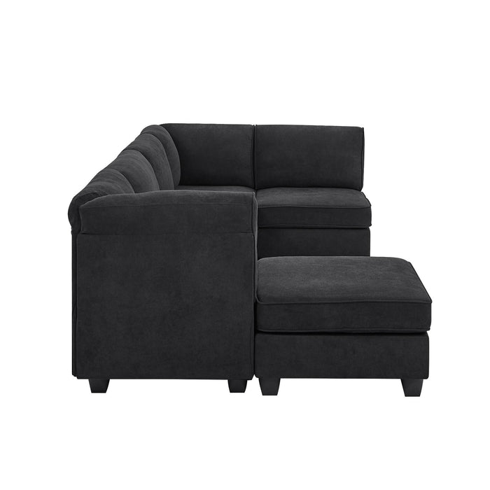 Upholstered Modular Sectional - Black