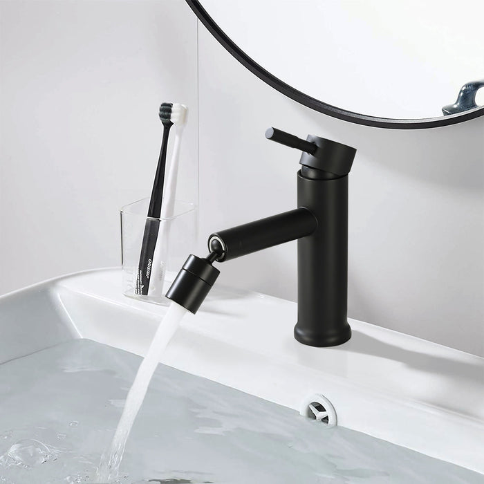 2 Mode Bathroom Faucet With 360 Degree Rotating Aerator For Sink
