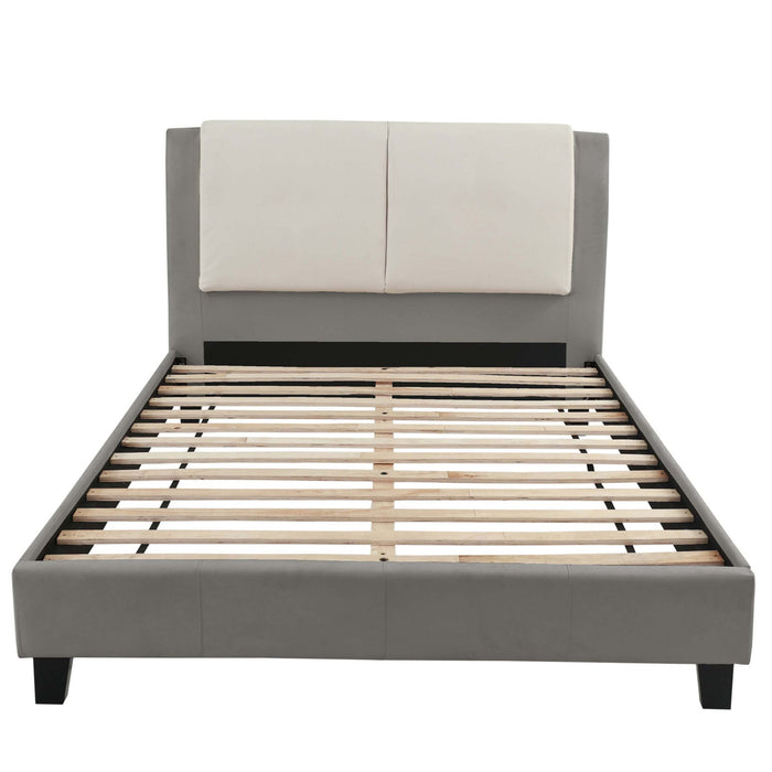 Bed Set With 2 Tone Upholstered Headboard