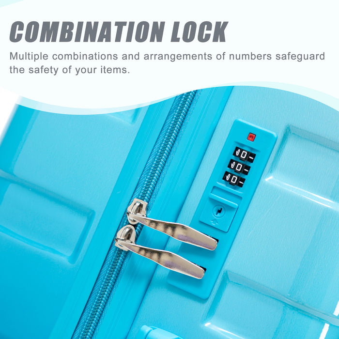 Luggage Set 20" /24" /28" With Combination Lock And Silent Wheels