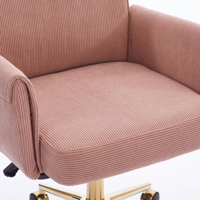Ergonomic Mid-Back Office Chair With Gold Base