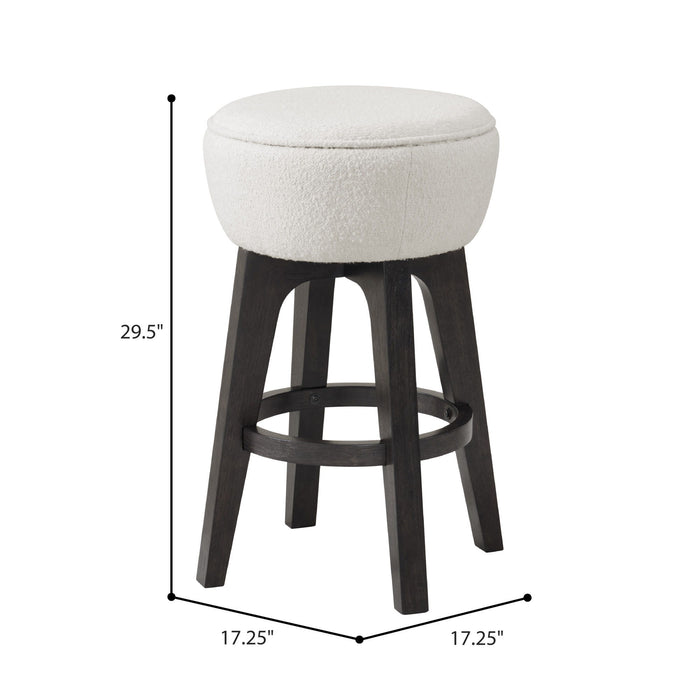 Sutton Place - Backless Bar Stool With Solid Wood Legs - Cream / Cocoa