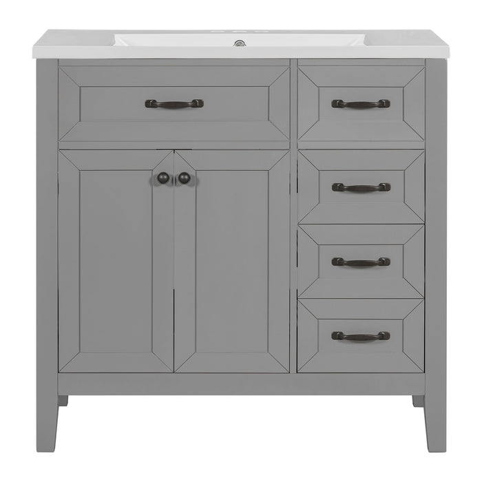 Modern Bathroom Vanity With Sink, Freestanding With Drawers And Doors