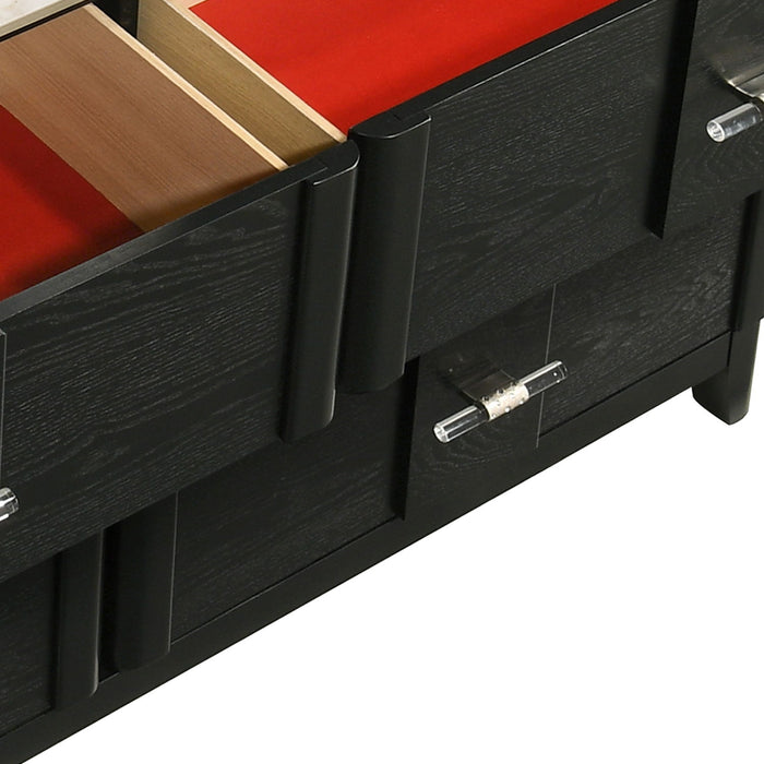 Opel - 6 Drawer Dresser - Black