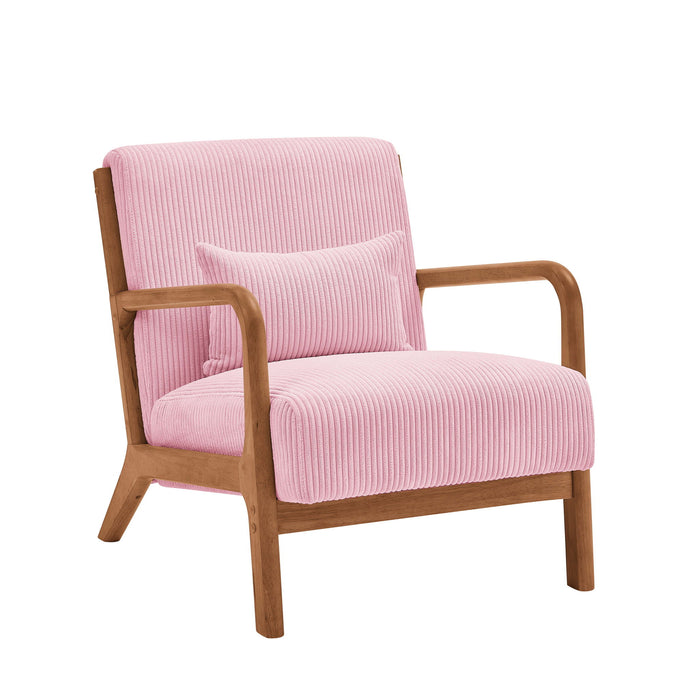 Upholstered Armchair With Back Support Pillow