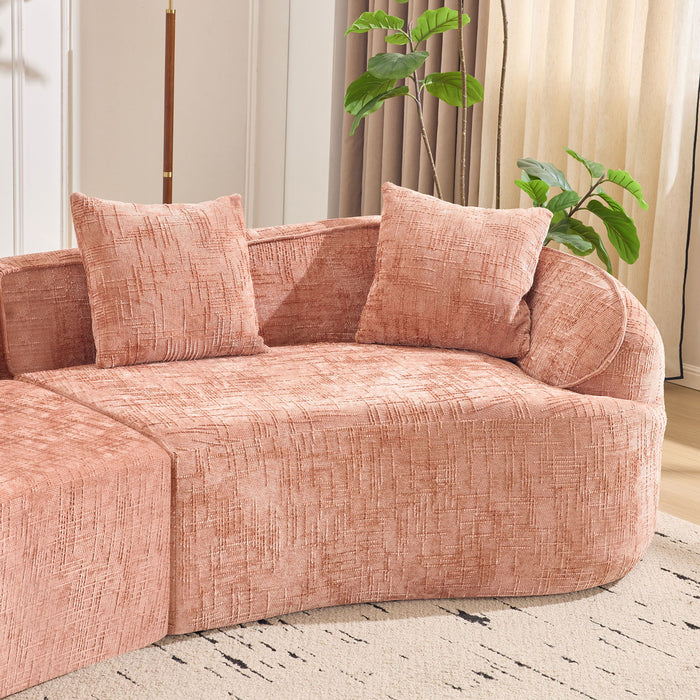 Curved Compressed Sofa, Nordic-Style Design For Living Room