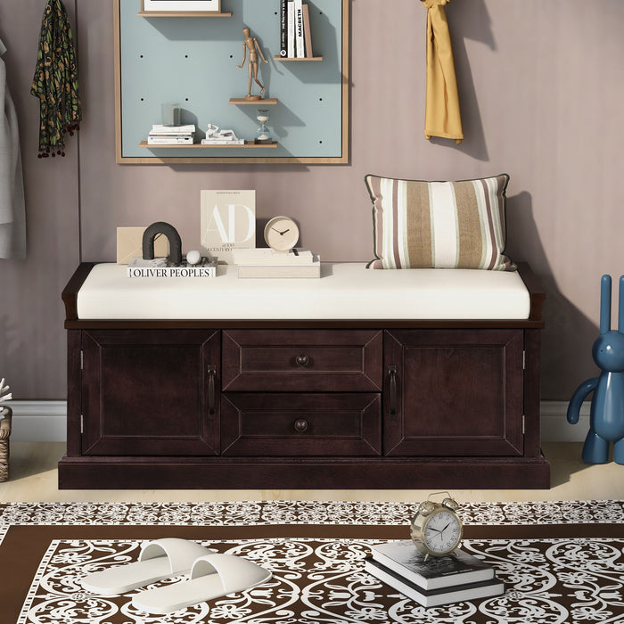 Hearth & Haven Daisy - Storage Bench With 2 Drawers And 2 Cabinets