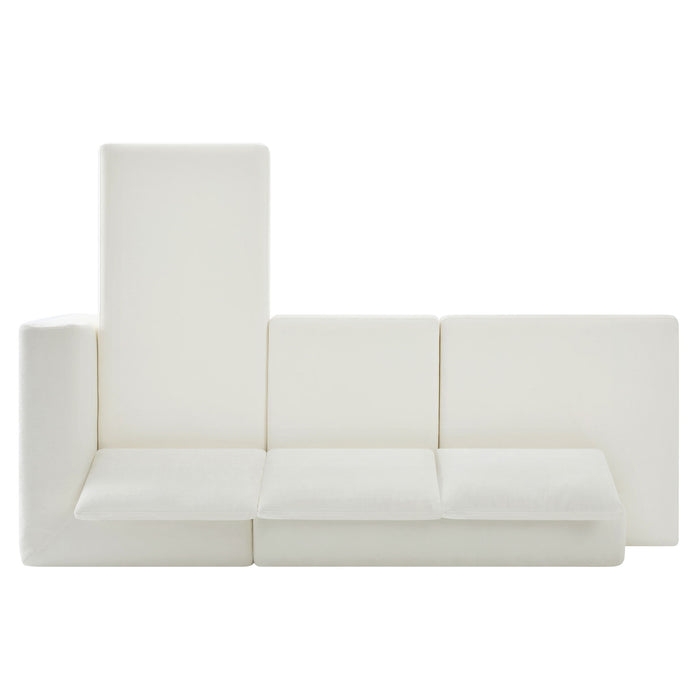 L-Shaped Modular Sofa With Double Layer Cushion