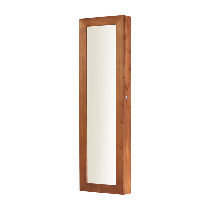 Jewelry Armoire Organizer With Full Length Mirror, Wall Mounted Lockable Cabinet With LED Light