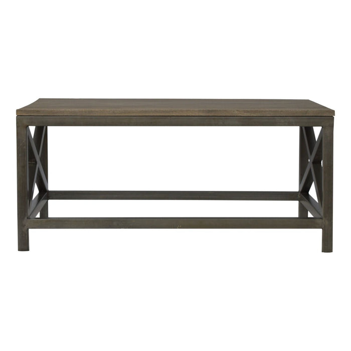Cross Metal Coffee Table - Pewter