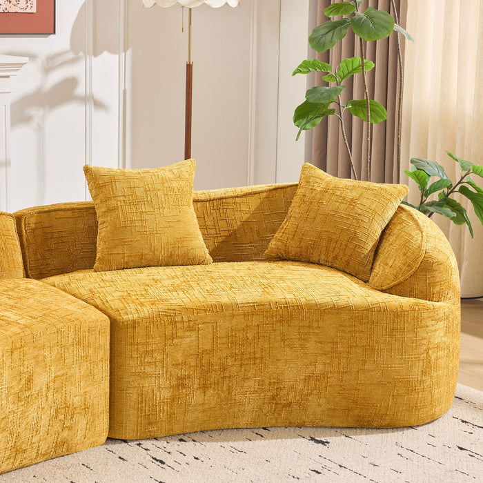 Curved Compressed Sofa, Nordic-Style Design For Living Room