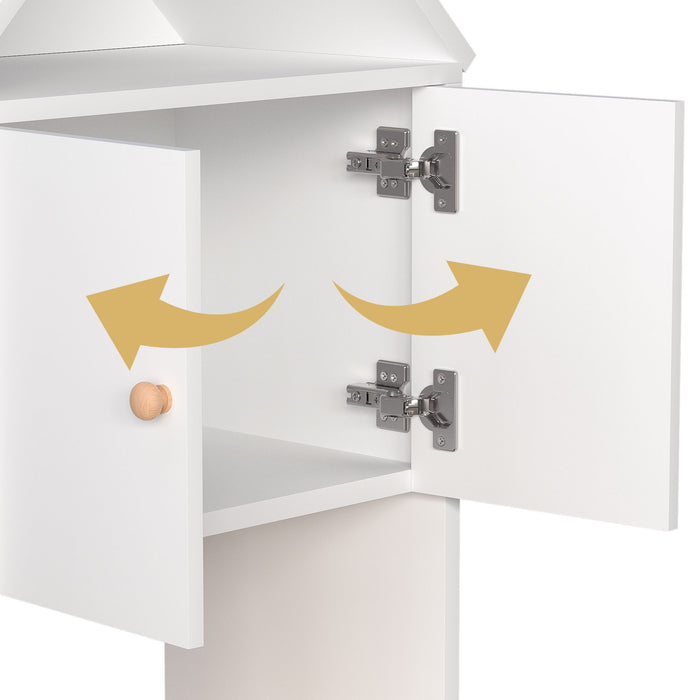 Versatile Children's Bookshelf With House Shaped Design, Multi Functional Storage