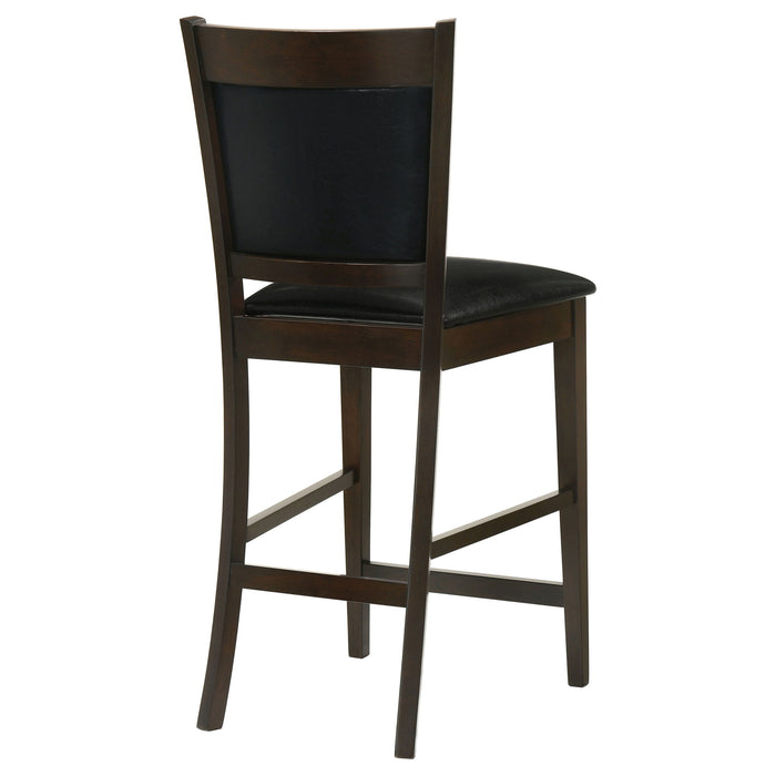 Upholstered Counter Height Stools (Set of 2) - Black / Espresso