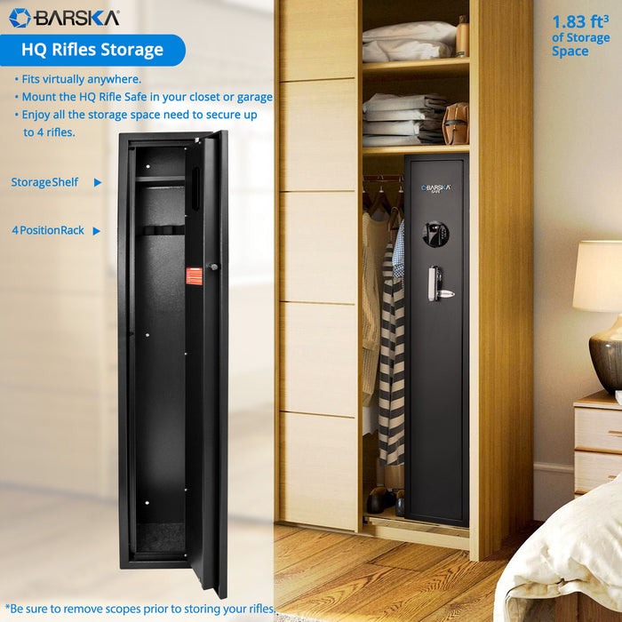 1.83 Cu Ft Biometric Keypad Rifle Safe - Black