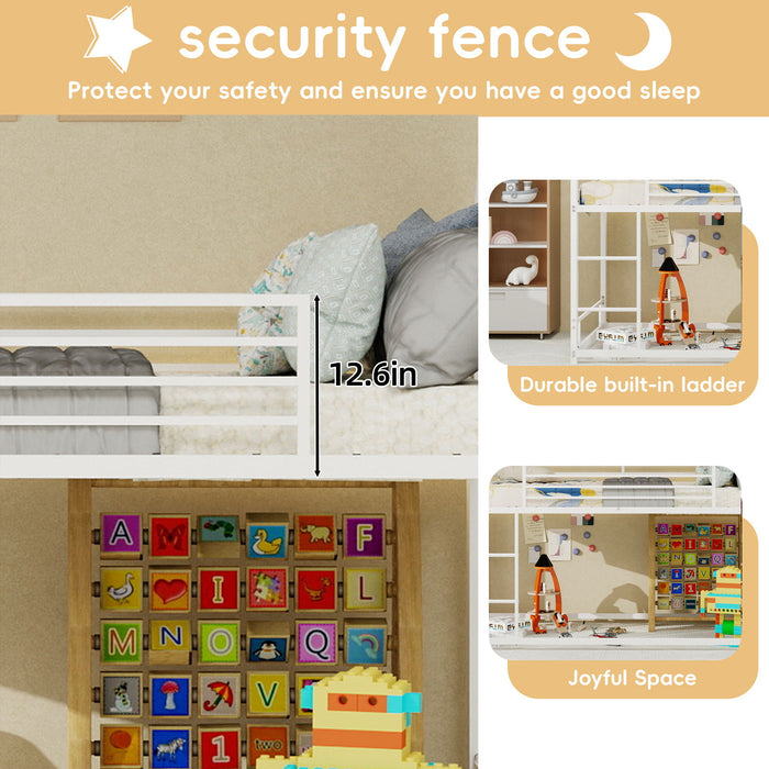 Bunk Bed With Safety Guardrails, No Box Spring Needed