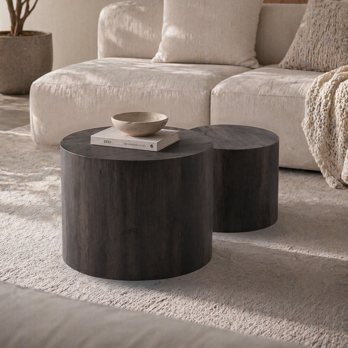 Modern Round Nesting Coffee Table (Set of 2)
