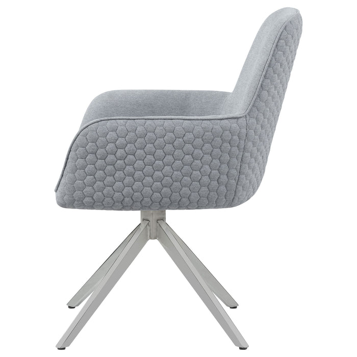 Flare - Arm Side Dining Chair With Tufting - Gray