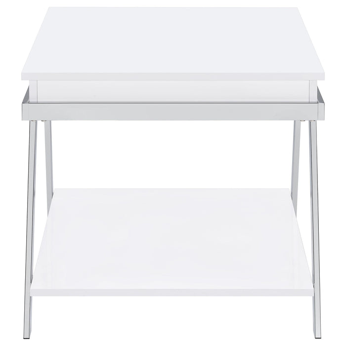 Briana - 2 Piece Coffee And End Table Set With Lift Top Legs - Gloss White
