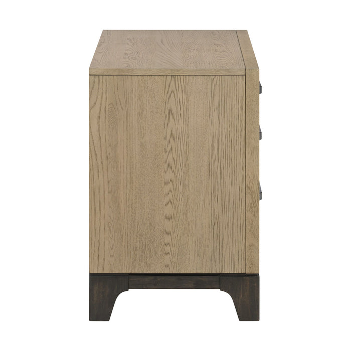 3 Drawer Nightstand With USB Charging Port - Brown