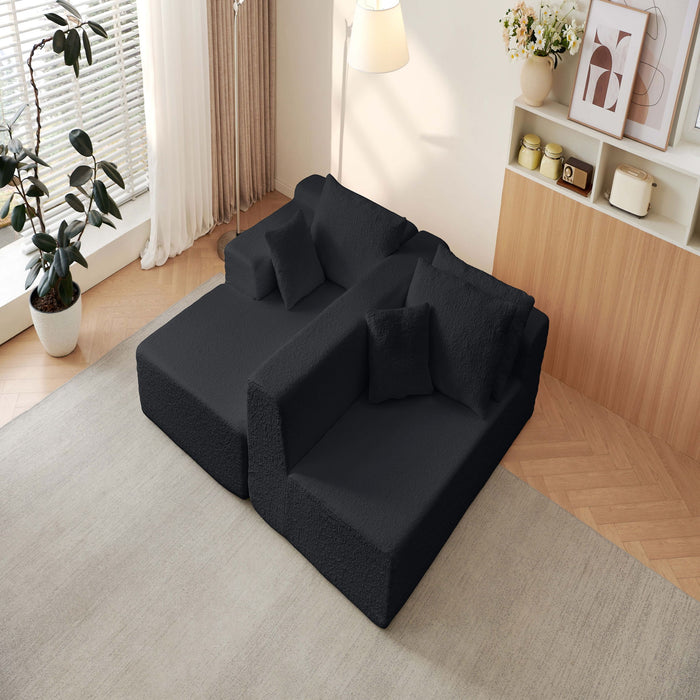 Modular Cloud Sectional Couch With L Shape Chaise, Deep Seat