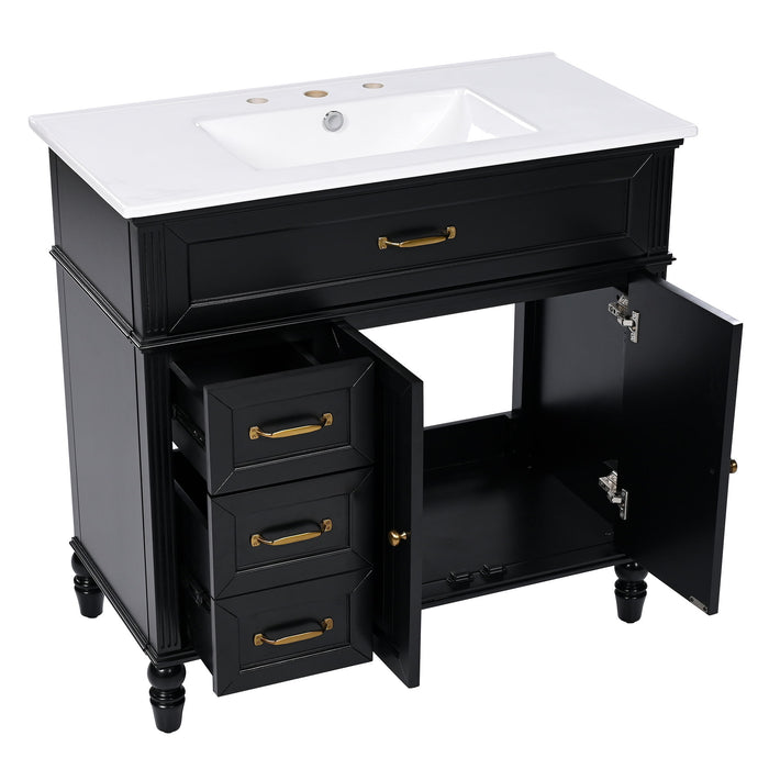 Bathroom Vanity With Sink, Freestanding Cabinet & Drawers